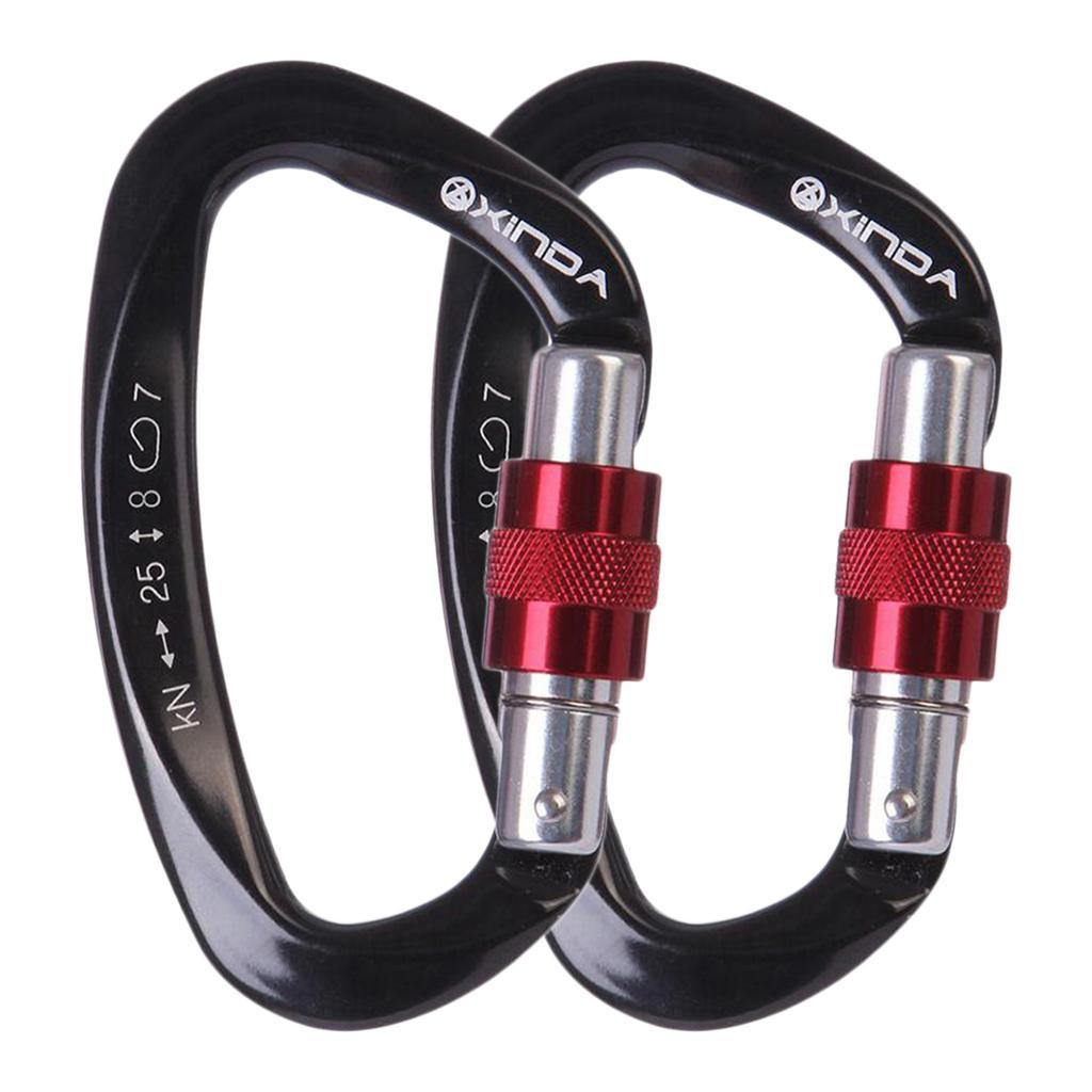 4x Mountaineering Climbing Equipment Carabiner Screw Lock 25KN