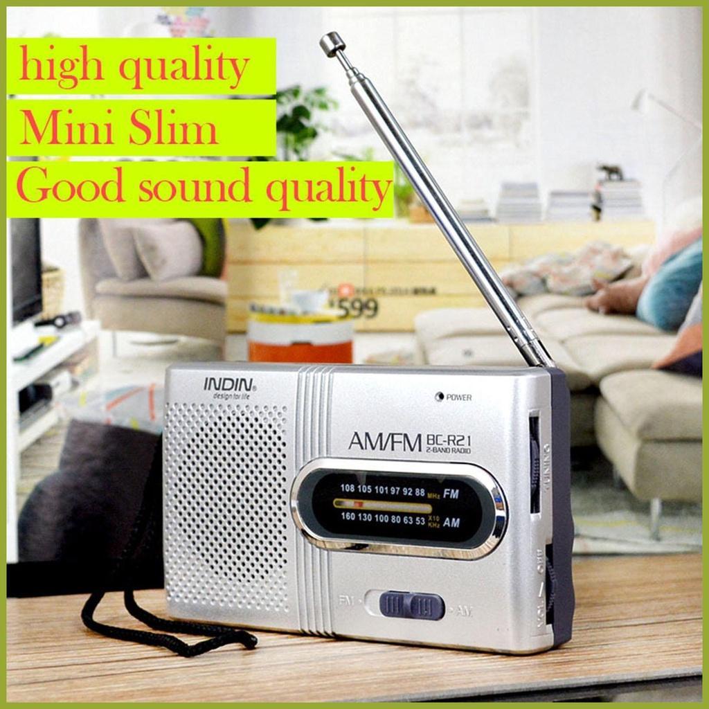 Radio Bỏ Túi Nhỏ Gọn Nhận Diện Thời Tiết Âm Thanh Nổi 2 Pin AA