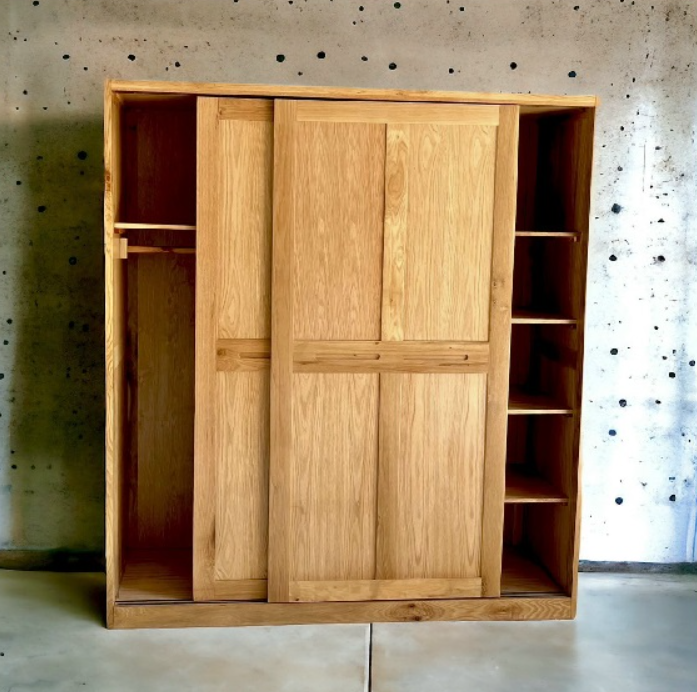 Tủ áo gỗ sồi cửa lùa Tundo Ngang 180 x Sâu 60 x Cao 200cm