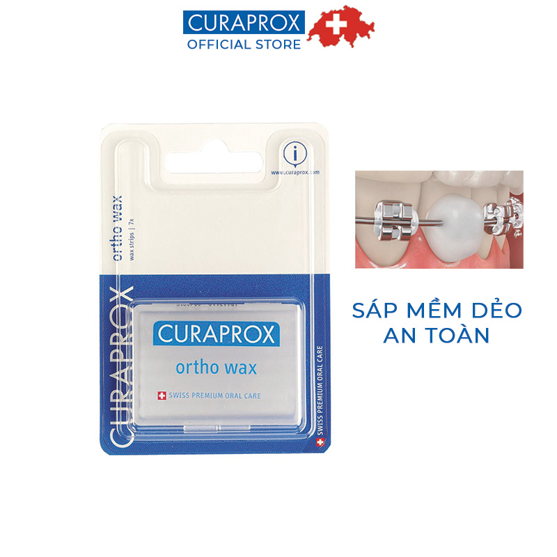 Hộp 7 thanh sáp chỉnh nha mùi bạc hà Curaprox Ortho Wax