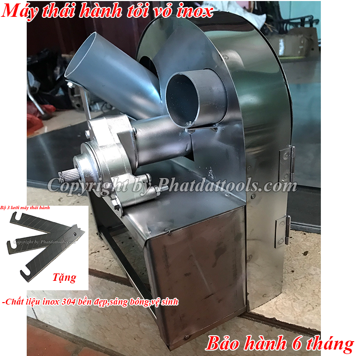 Máy thái hành tỏi quay tay inox