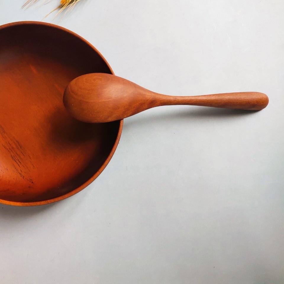 THÌA ĂN CƠM GỖ NHÃN TỰ NHIÊN 18CM, MUỖNG GỖ PHONG CÁCH NHẬT BẢN, AN TOÀN CHO SỨC KHỎE