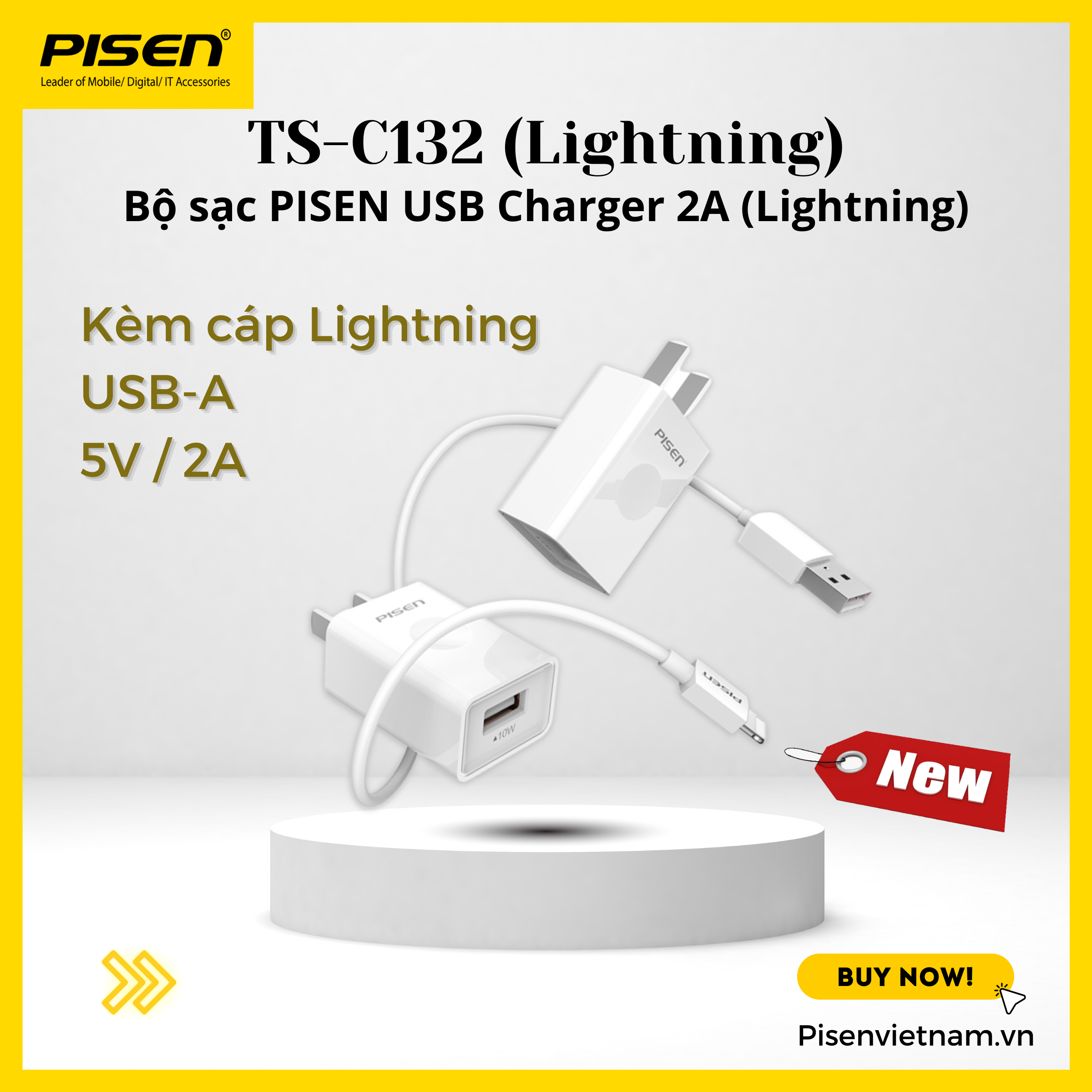 Bộ sạc nhanh 20W - PISEN QUICK PD 20W TS-C135 - Hàng chính hãng Bảo Hành 18 tháng