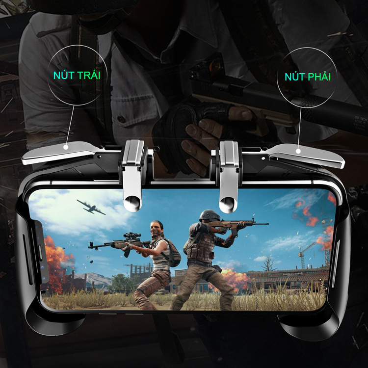 Tay Cầm Chơi Game Điện Thoại Sidotech AK16 Nút Bắn PUBG FreeFire ROS Kết Nối 4 Ngón Linh Hoạt Và 2 Nút Bắn PUGB Vật Lý Thuộc Dòng Tay Cầm Chơi Game Máy Chơi Gamer Cầm Tay Bắn Pubg Tương Thích Với Điện Thoại Iphone Oppo Samsung - Hàng Chính Hãng