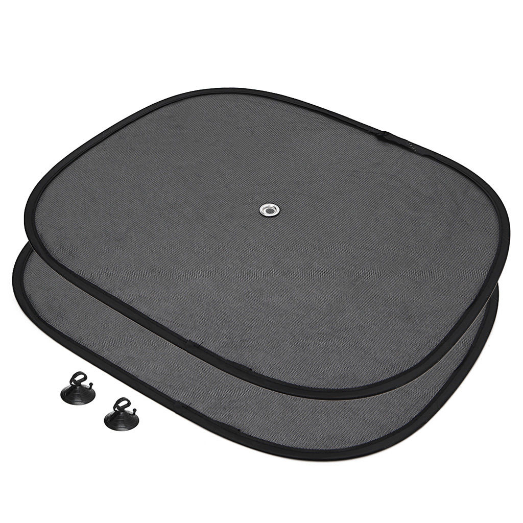 Bộ 4 tấm màn che nắng tròn lưới gấp gọn cho cửa sổ ô tô Gấp gọn-Giao họa tiết ngẫu nhiên