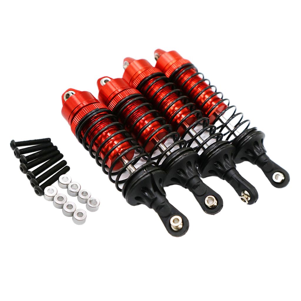 4X Đỏ Trước & Sau Lò Xo Giảm Sóc Giảm Chấn cho 1/10 Traxxas Chém 4WD