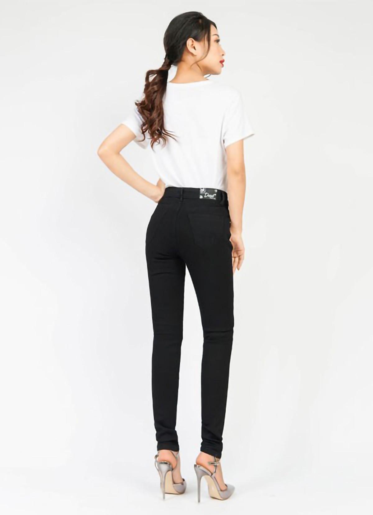 Quần Jeans Nữ Màu Đen Co Giãn Tốt