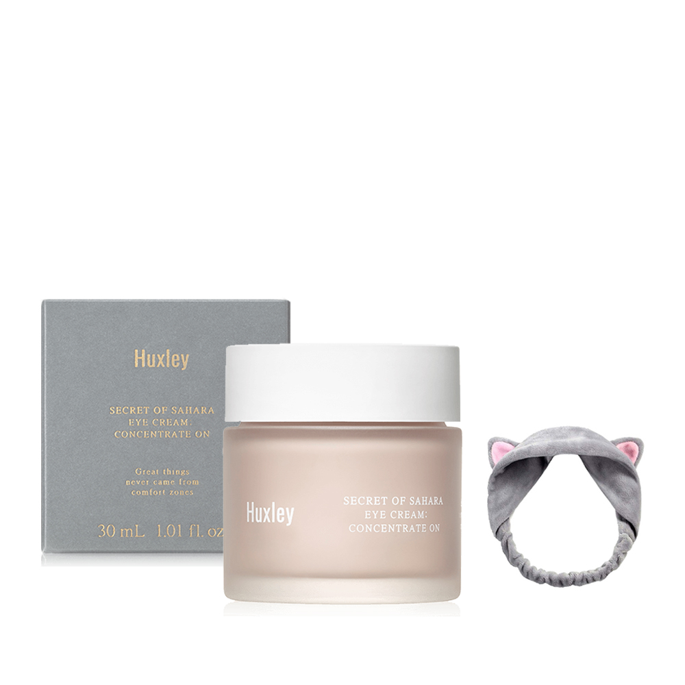 Kem Dưỡng Da Dưỡng Ẩm, Ngăn Ngừa Lão Hoá Vùng Da Mắt Huxley Eye Cream; Concentrate On 30ml + Tặng Kèm 1 Băng Đô Tai Mèo ( Màu Ngẫu Nhiên)