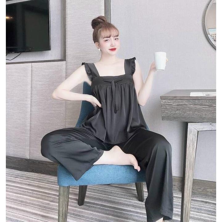 Đồ bộ nữ vải satin (nặng dưới 55kg, mông dưới 95cm mặc vừa) * Set đồ bộ nữ