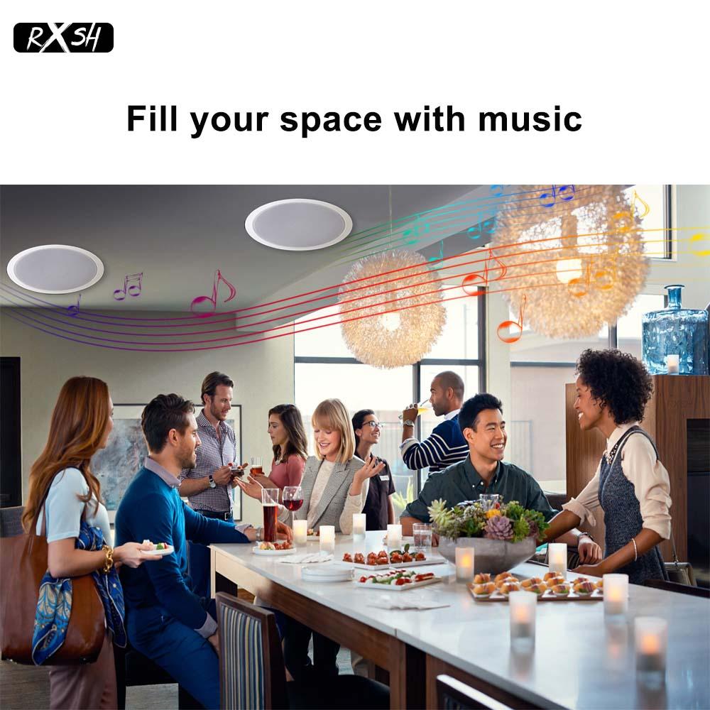 Loa trần Bluetooth hình nón kép 6'' Loa mái trong nhà Âm thanh nổi HiFi trên trần cho hệ thống nhạc nền tại nhà Màu sắc: 1 BT và 3 Thụ động