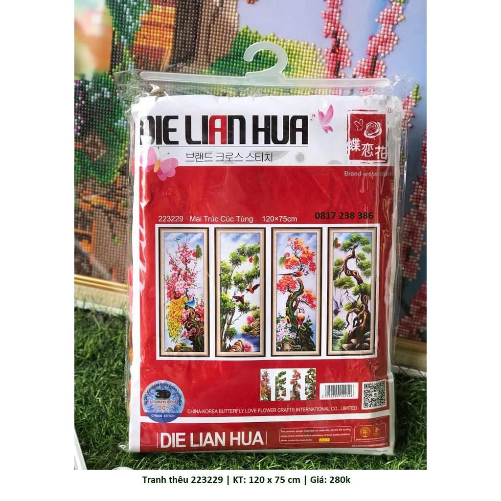 Tranh thêu chữ thập - tranh đính đá tứ quý