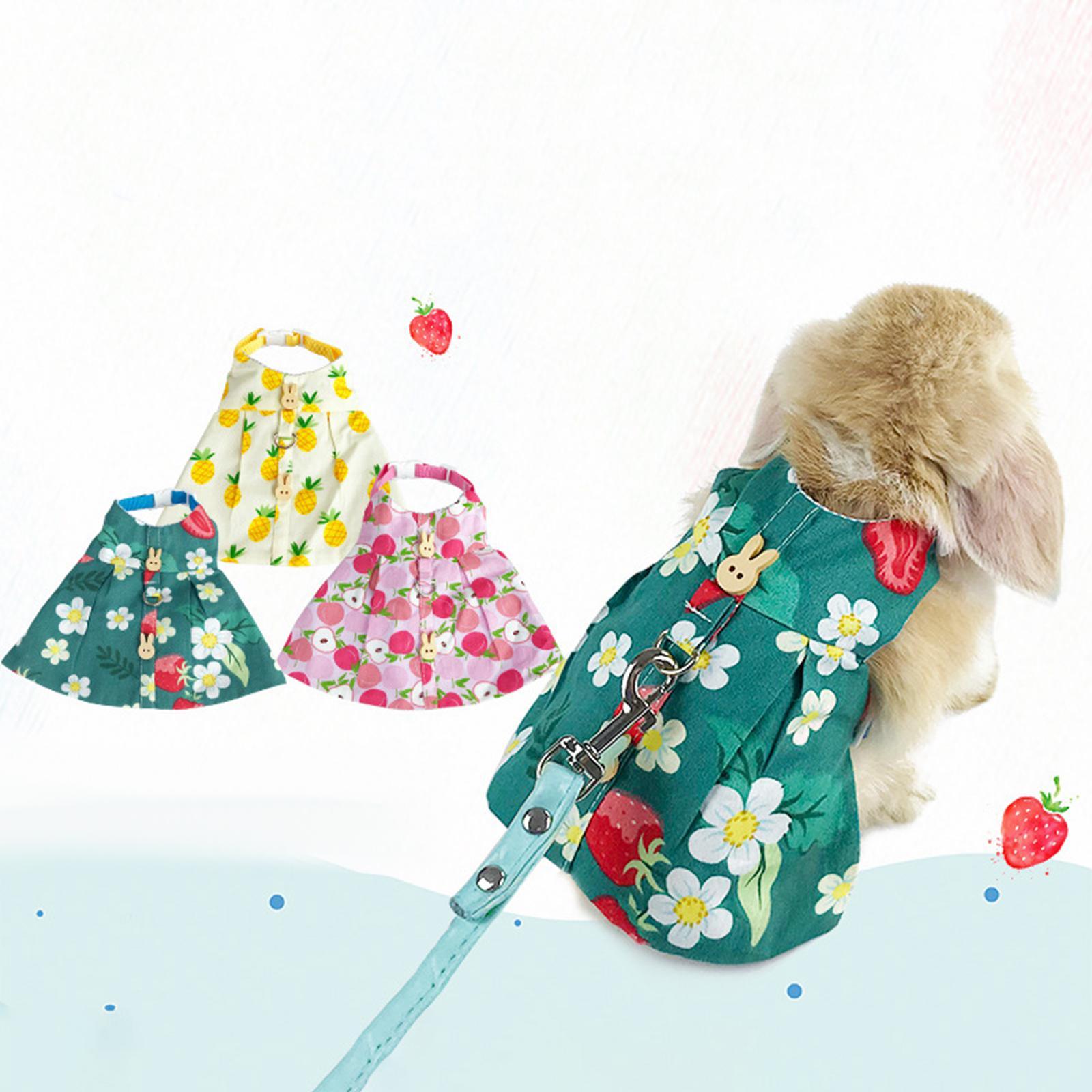 2 Set Rabbit Vest Harness Squirrel Hedgehog Small Animal Bunny Clothes Dress