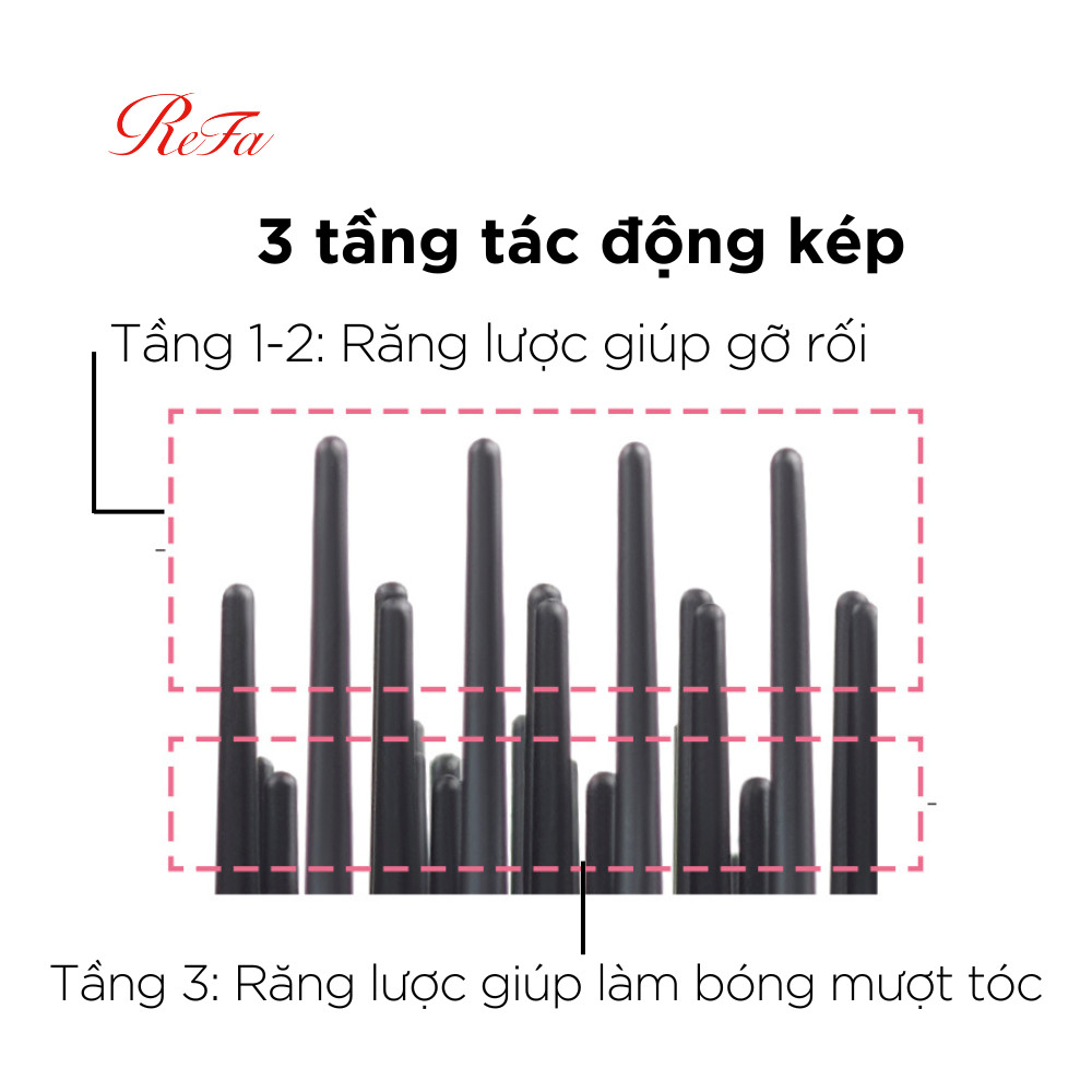 Lược gỡ rối tác động kép ReFa HEART BRUSH phiên bản màu