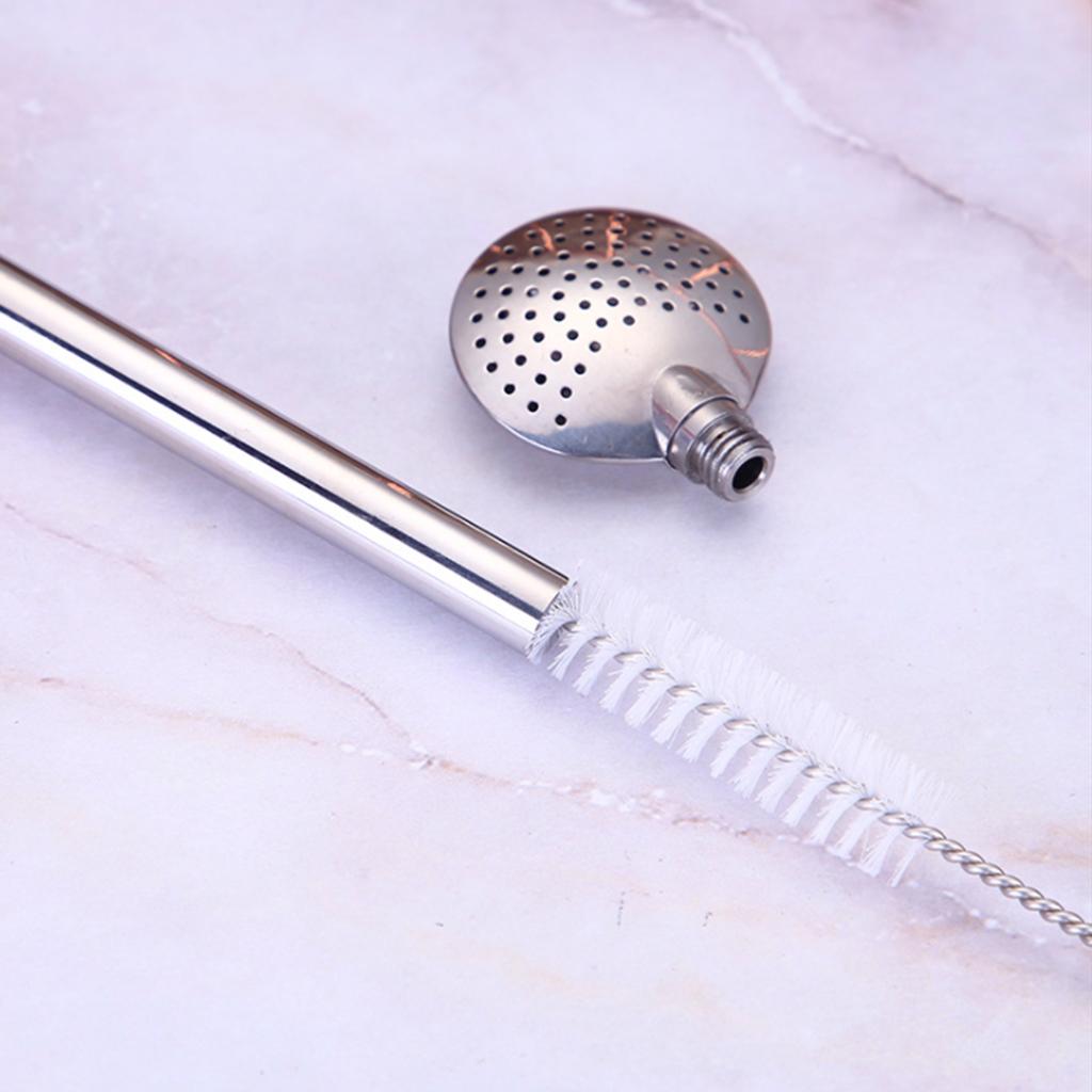 Stainless Steel Yerba Mate Straw Spoon Bombilla Tea Strainer Filter Colander Purple