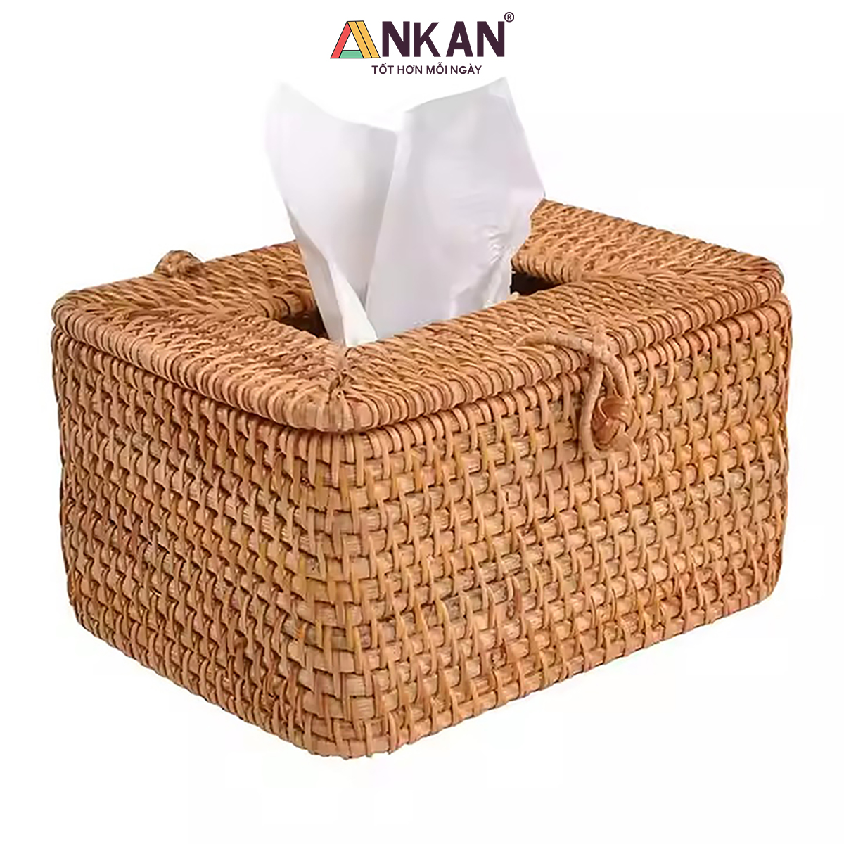 Hộp Đựng Khăn Giấy Mây Tre Đan Tự Nhiên Cao Cấp – Hộp Khăn Giấy Trang Trí Bàn, Decor Nhà Hàng Khách Sạn