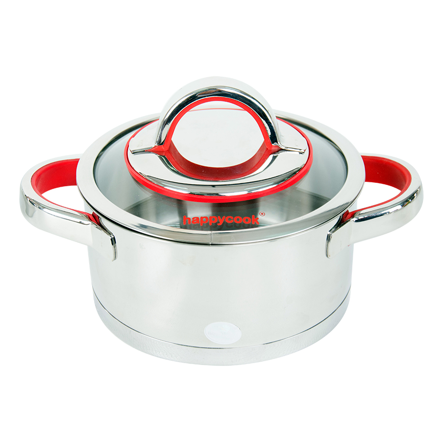 Nồi Inox Cao Cấp 3 Đáy Nắp Kiếng Happy Cook Aries Plus