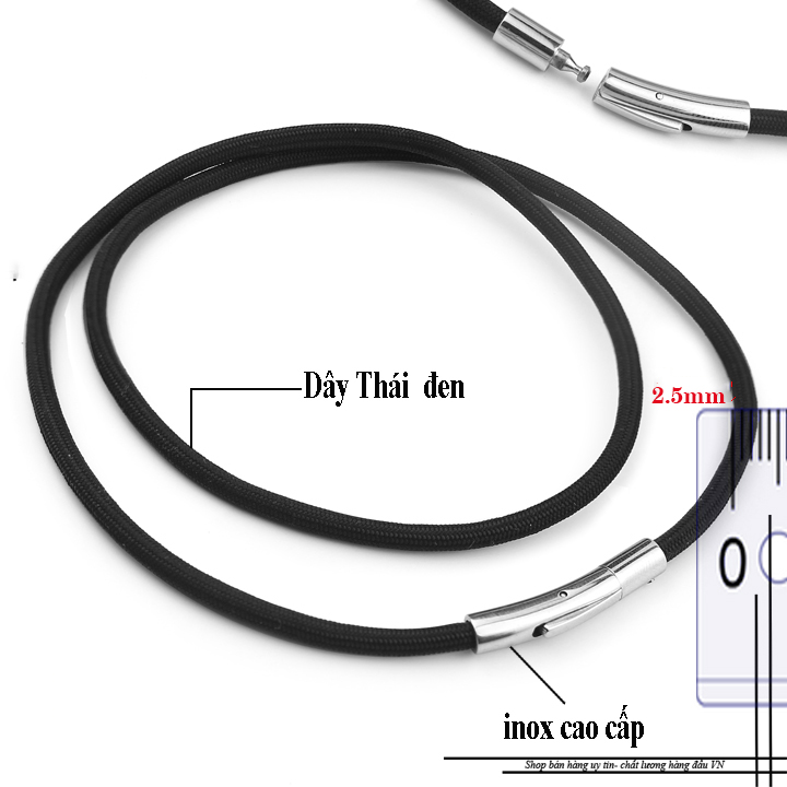 Dây chuyền dù thái màu đen 2.5ly khóa vip nhiều màu, nhiều size dễ chọn, đem lại đẳng cấp, phong độ cho người đeo