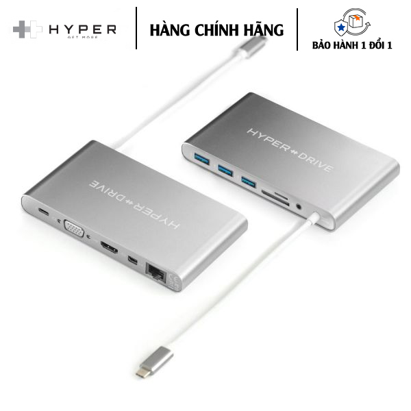 Cổng Chuyển Hyperdrive Ultimate USB-C Hub Cho MacBook Pro, PC &amp; Devices - Hàng Chính Hãng