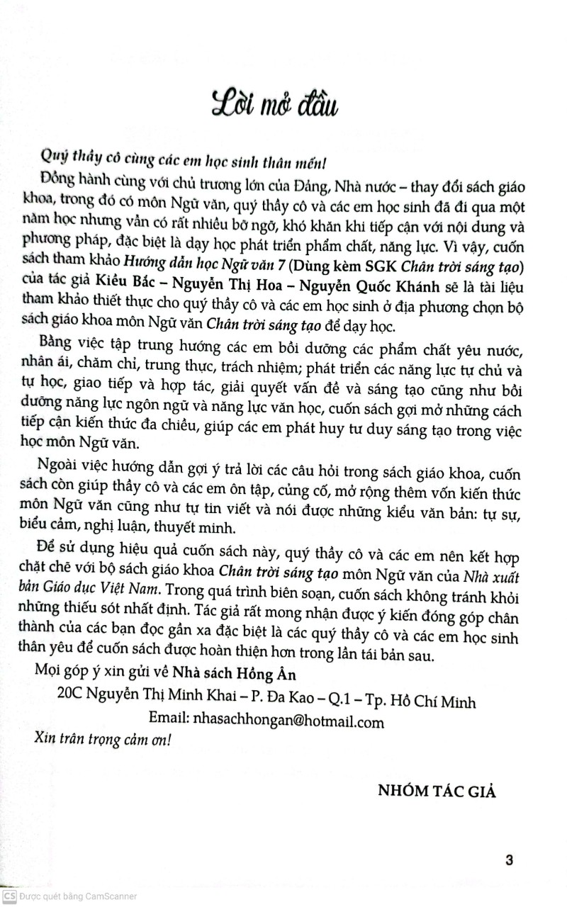 Hướng Dẫn Học Ngữ Văn Lớp 7 Tập 2 ( Dùng Kèm Sách Giáo Khoa Chân Trời Sáng Tạo )