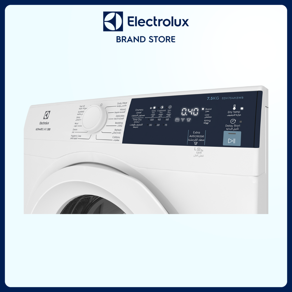 Máy sấy thông hơi Electrolux 7.5kg UltimateCare 300 - EDV754H3WB [Hàng chính hãng]