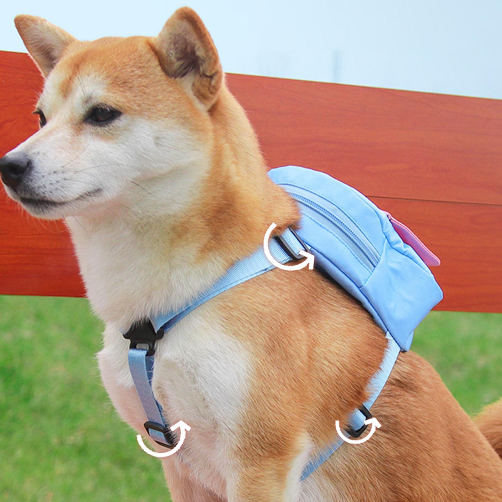 Dog Backpack Harness Dogs Puppy Bag with Harness Adjustable Puppy Dog Carriers with Leash for Daily Walking
