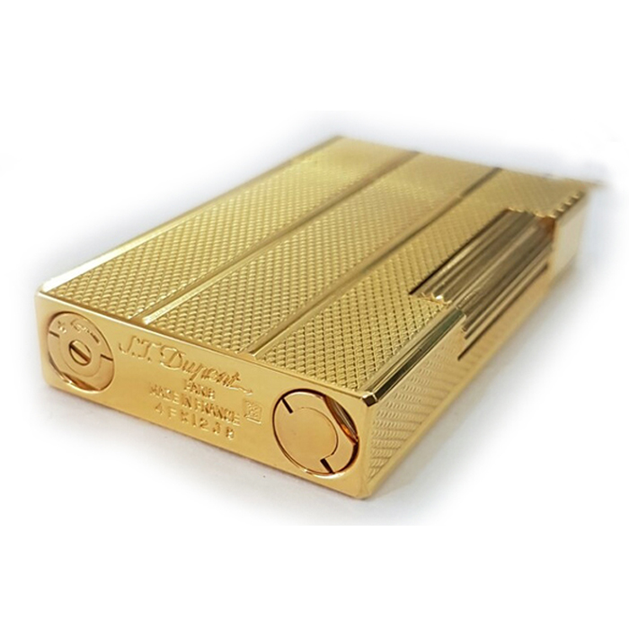 Vỏ Hột Quẹt Bật Lửa Upon D94V Họa Tiết Hình Thoi Mini Kẻ Dọc Màu Vàng - Dùng Gas Đá Cao Cấp