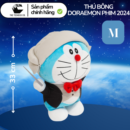 Thú bông Doraemon Phim 2024 size M, Gấu bông Doraemon đáng yêu, Sản phẩm chính hãng, Phân phối bởi Teenbox