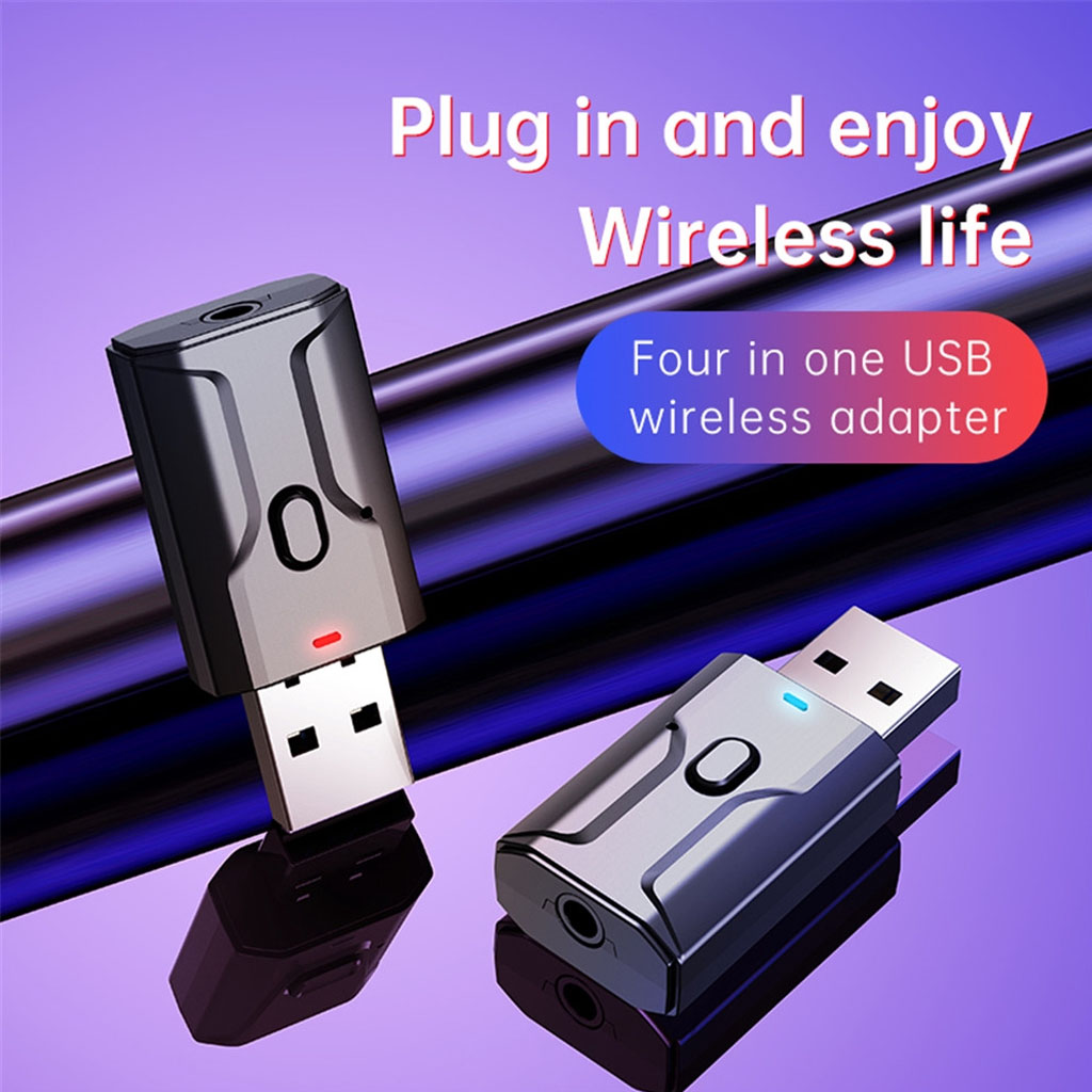 Usb bluetooth 5.0 Thiết bị thu phát âm thanh không dây đa chức năng jack cắm 3.5mm cho loa, ô tô, tai nghe bluetooth