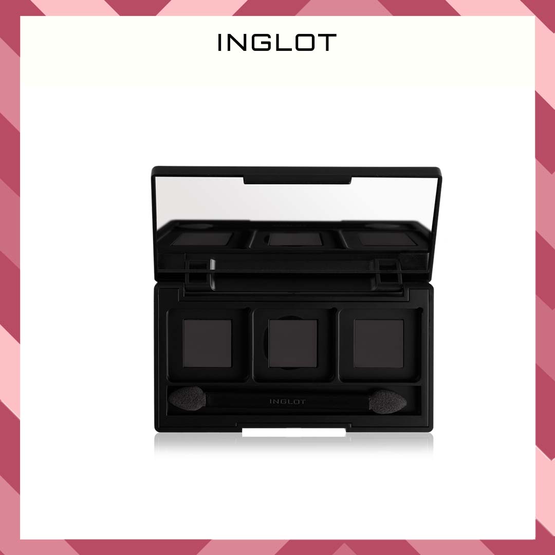 Hộp đựng 3 lõi phấn mắt kèm cọ Palette Eye Shadow 3 Square / Mirror Inglot