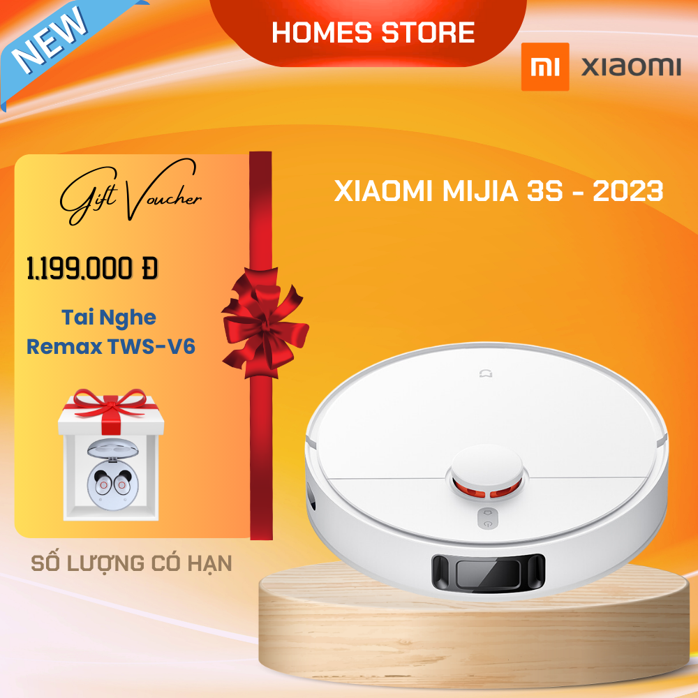 Robot Bút Bụi Lau Nhà Xiaomi Mijia 3S - 2023 Công Nghệ Lau Xoay 360 Độ Lực Hút 4000 Pa - Hàng Nhập Khẩu