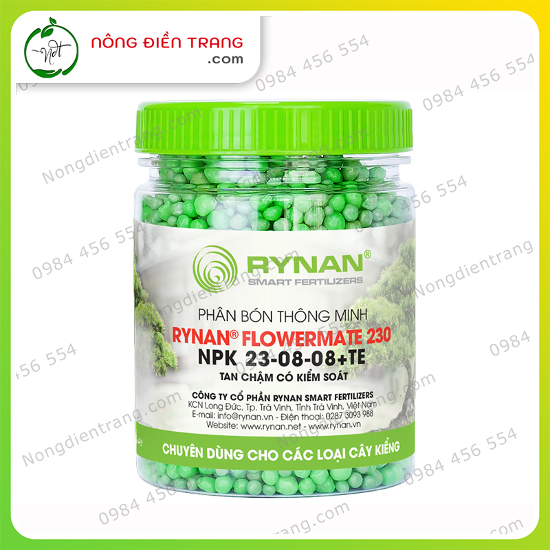 Phân Bón Thông Minh Tan Chậm Rynan 230 - Hộp 15g - Chuyên dùng cho cây kiểng lá VTNN Nông Điền Trang