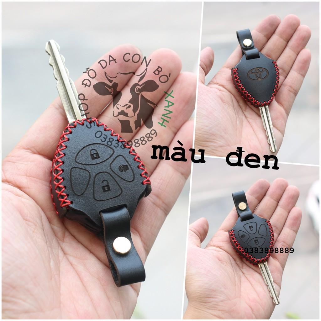 Bao da dành cho chìa khóa Toyota Vios, Yaris, Innova, Altis, Fortuner, Hilux, Camry 2006 - 2012 handmade da thật 001