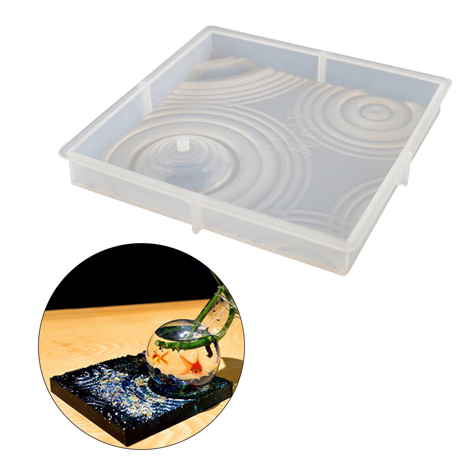 Silicone Vase Tray Model Epoxy Resin Flower Pot Base Fish Tank Holder Model for Office