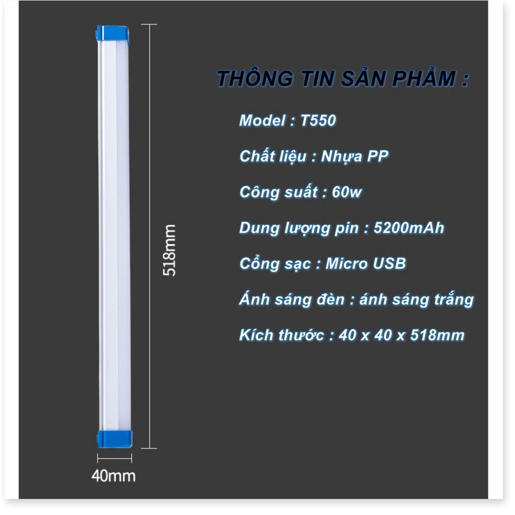 Đèn Led Outdoor Du lịch tích điện 60W 5200mAh 52cm