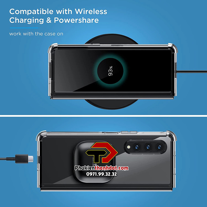Ốp lưng dành cho SamSung Galaxy Z Fold3 trong suốt chống sốc