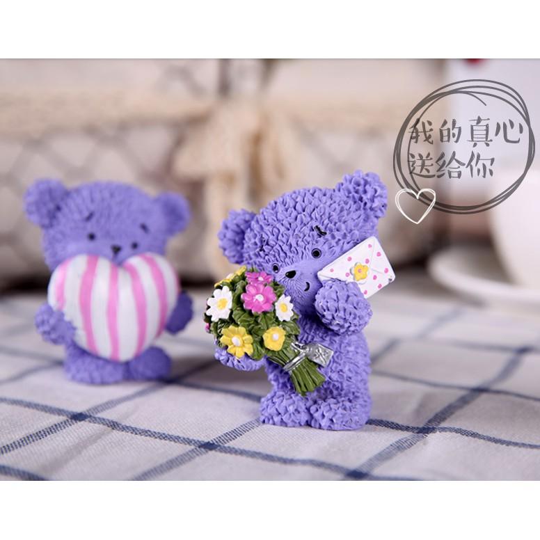 Set decor cặp GẤU TÌNH NHÂN trang trí taplo ô tô, táp lô xe hơi - Hoàng Đông shop