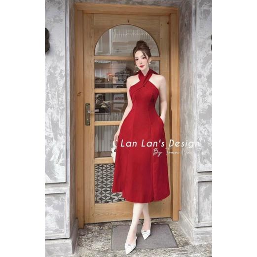 ĐẦM CỔ YẾM MIDI DÁNG XOÈ DỰ TIỆC