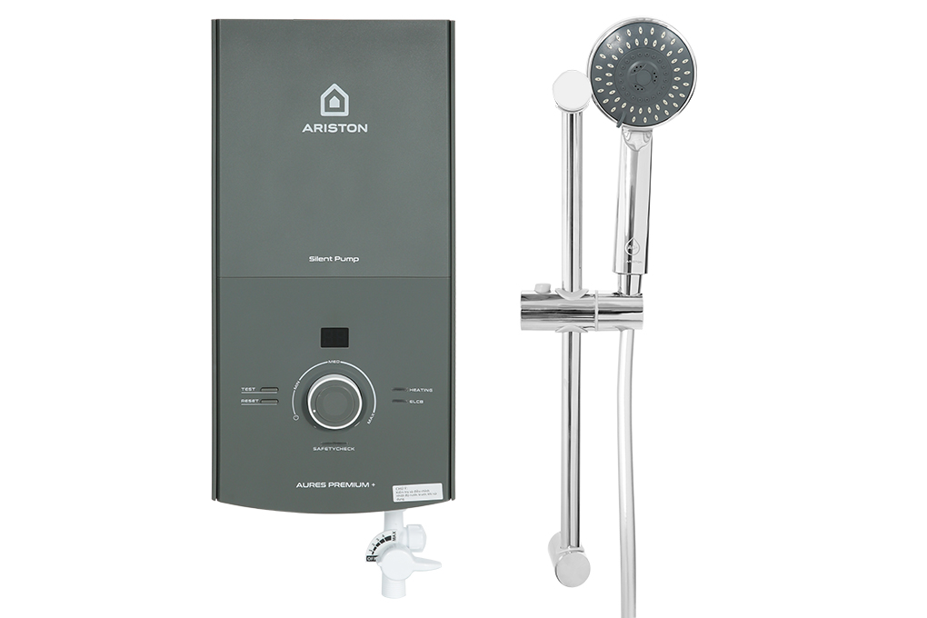 Máy nước nóng trực tiếp Ariston 4500W AURES PREMIUM+ 4.5P, có bơm trợ lực, phù hợp miền Nam hoặc khu vực trên 20°C [Hàng Chính Hãng]