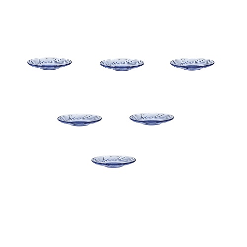 Bộ 6 Dĩa D4003B Duralex - Beau Rigave xanh Marine 13.5cm Thủy tinh cường lực cao cấp Pháp