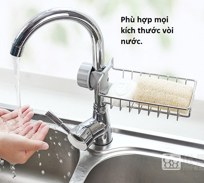 Rổ treo vòi nước rửa chén, phòng tắm tiết kiệm không gian nhà bạn, chất liệu Inox bền đẹp GD193-RTVN-Inox