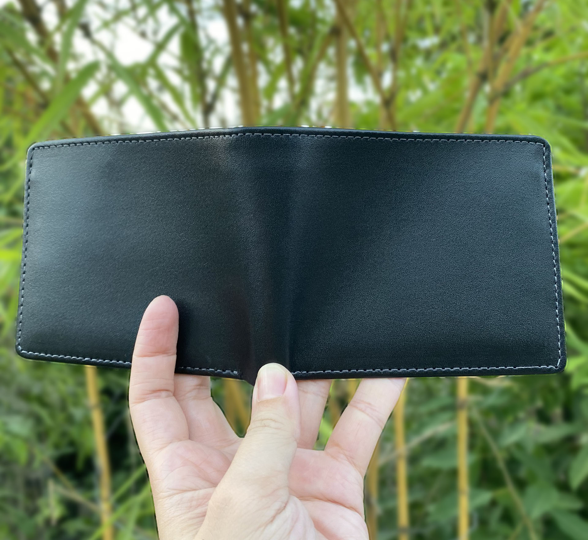 Ví nam da bò Nappa cao cấp PQ Leather PV1 da thật full hộp làm quà tặng bảo hành 12 tháng