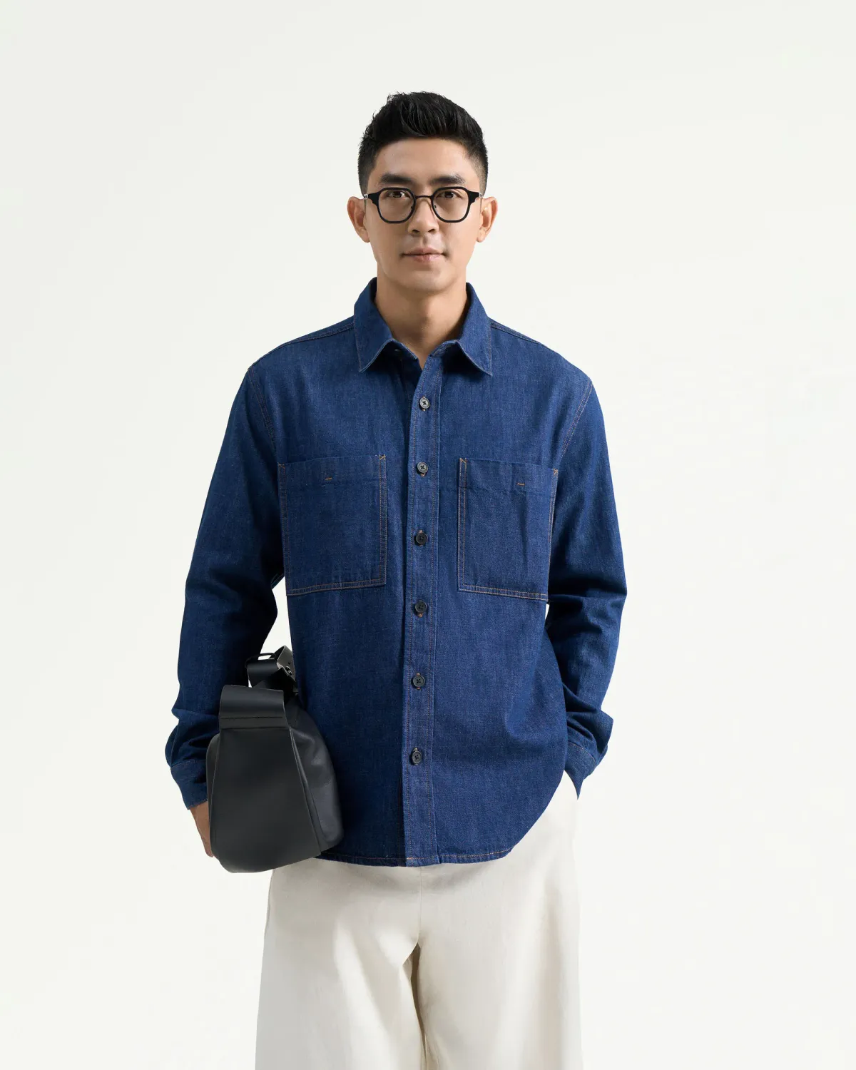 Áo sơ mi jeans nam. Regular - RT 10F24DSH007 | ROUTINE CÀ MAU