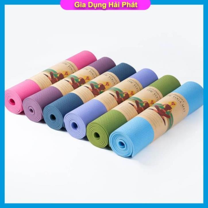 Thảm Tập YOGA Chống Trượt Loại Dày 6MM, Thảm Tập GYM Tại Nhà Tập Thể Dục Chất Liệu TPE 2 Lớp Chống Trơn Tuyệt Đối