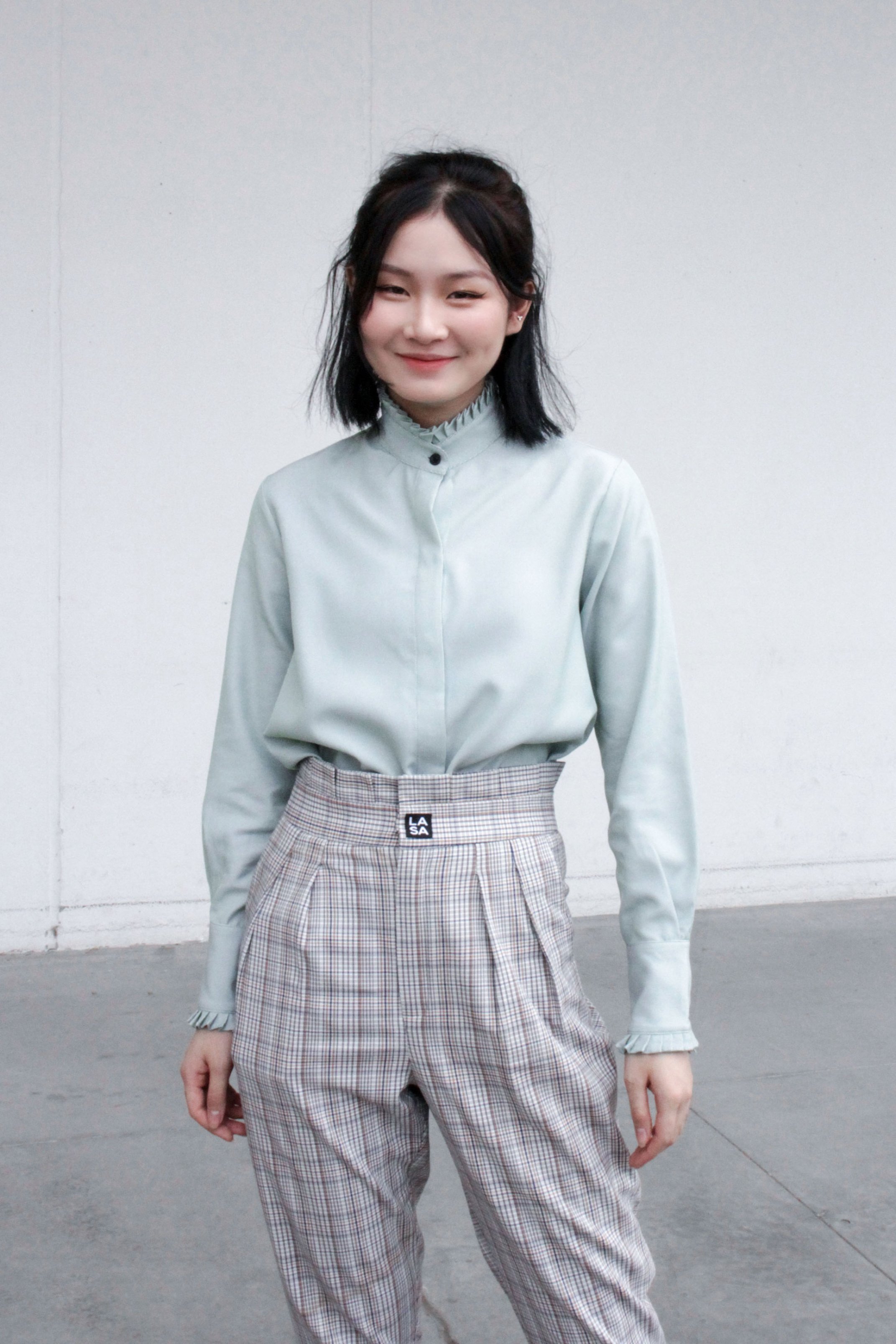 Quần baggy lưng bèo caro