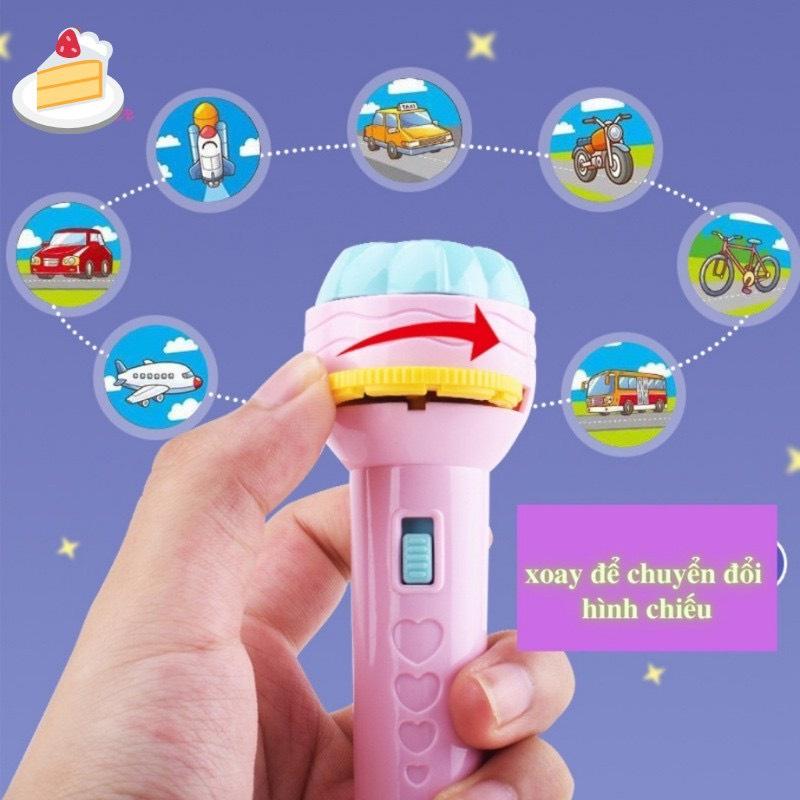 Đèn pin chiếu hình FULL HỘP 160 HÌNH TẶNG PIN , Đèn pin chiếu hình động vật chữ cái và số cho bé học hỏi khám phá