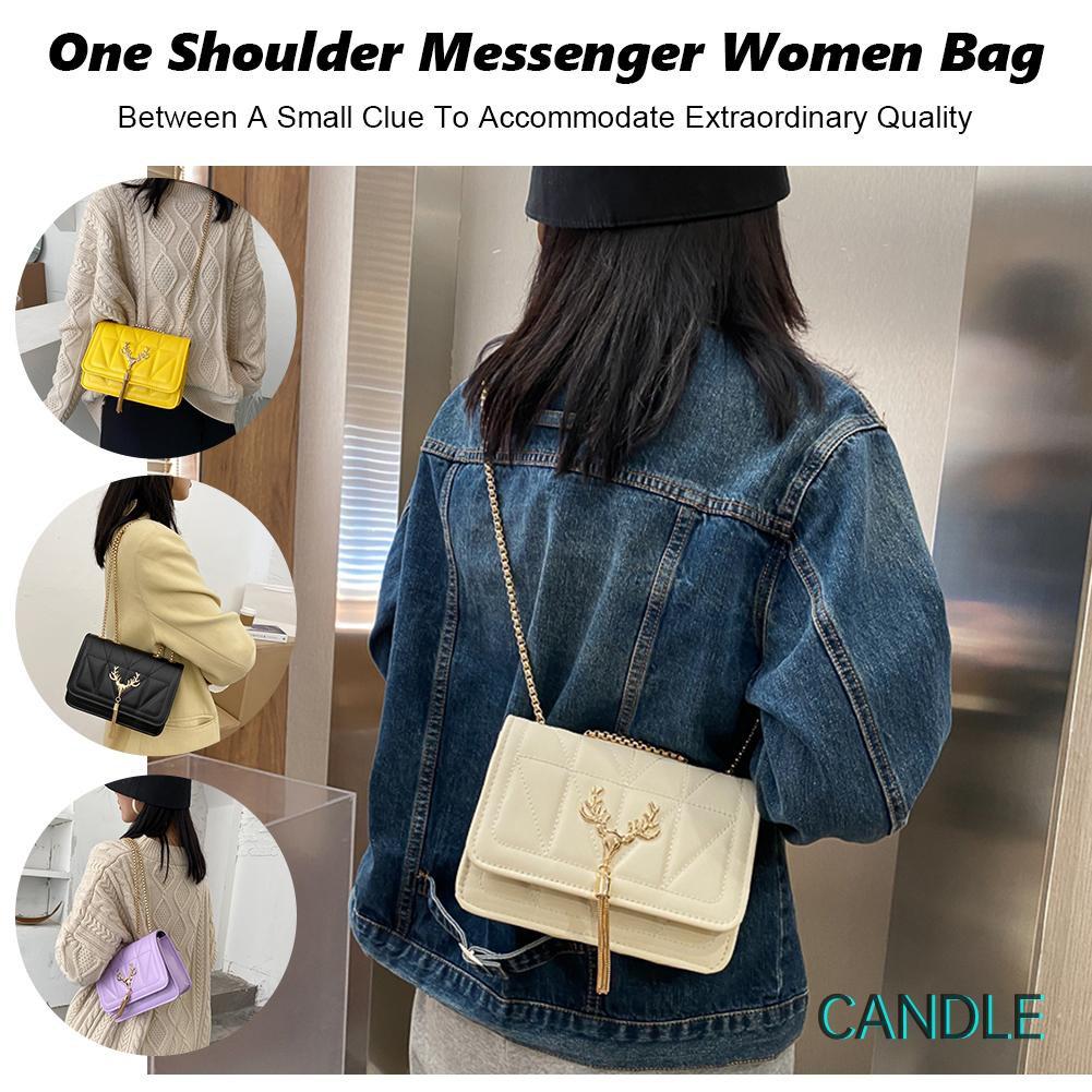 Túi Đeo Chéo Da Pu Phối Tua Rua Thời Trang