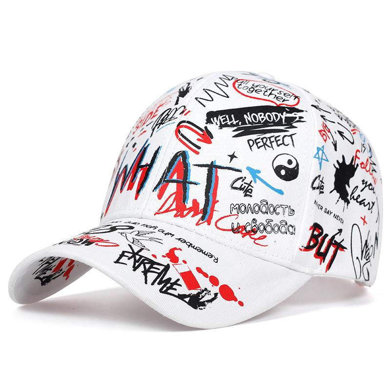 New Graffiti Printing Baseball Cap for Women Cotton Shade Hat Men Summer Leisure Hats