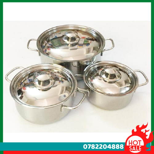 Bộ 3 Nồi Inox Shaps Cao Cấp Dùng Được Bếp Từ - CH Hương Thị Miễn Phí Vận Chuyển