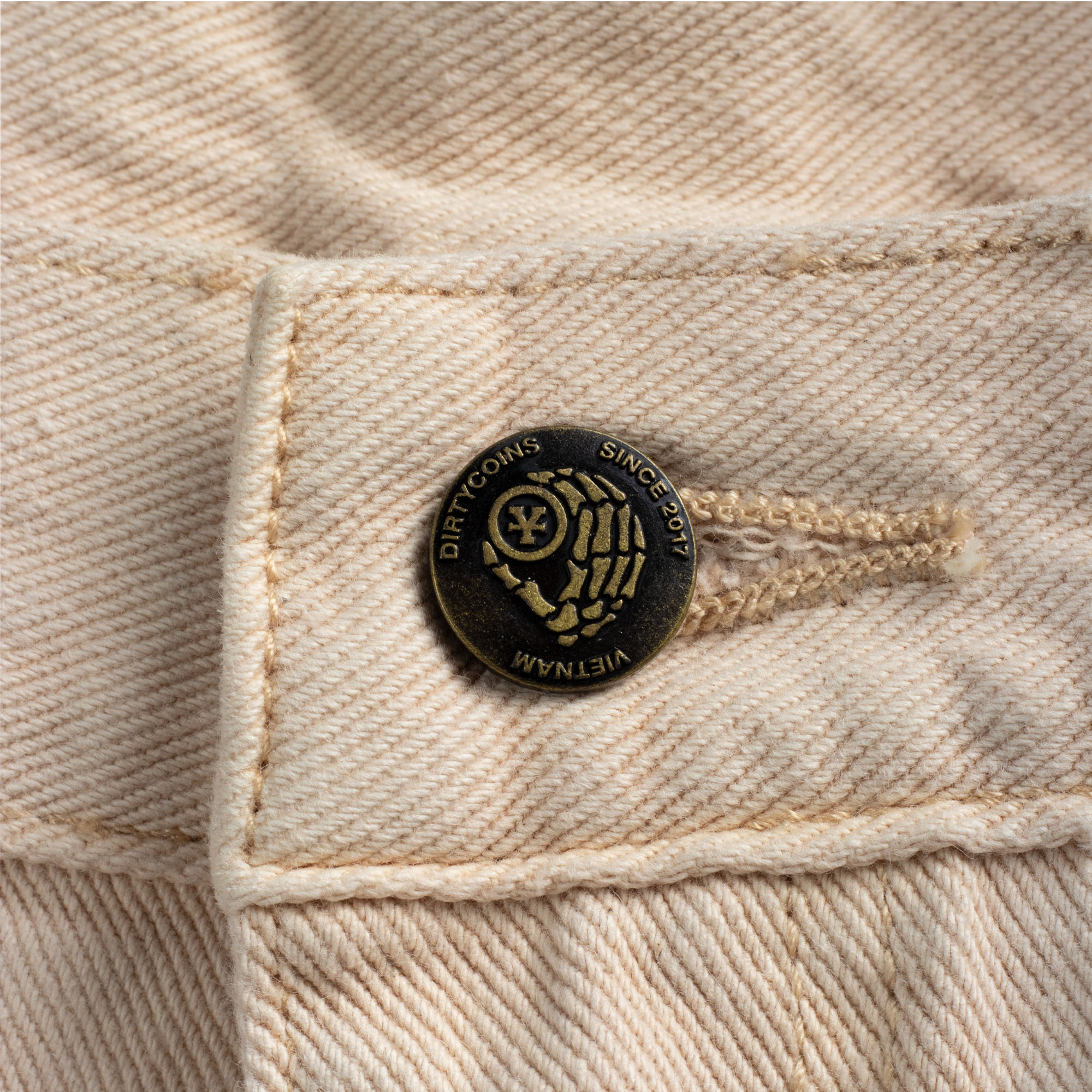 Quần DirtyCoins Laurel Wreath Logo Pants - Cream