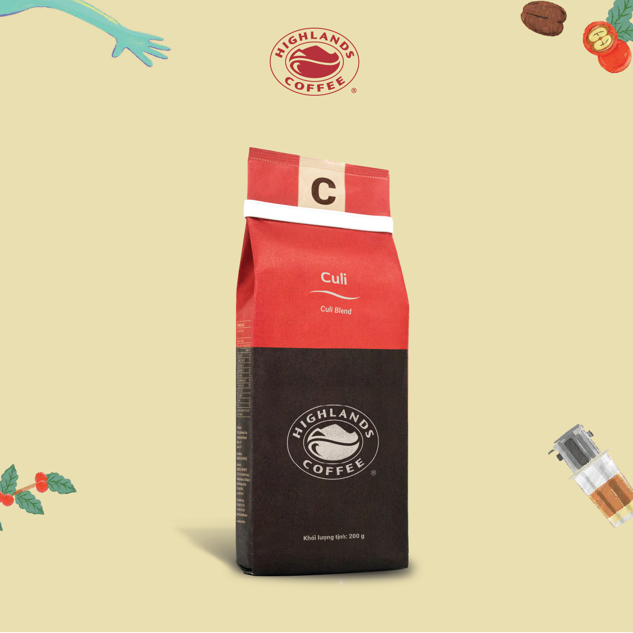 Cà Phê Rang Xay Culi Highlands Coffee (200g)